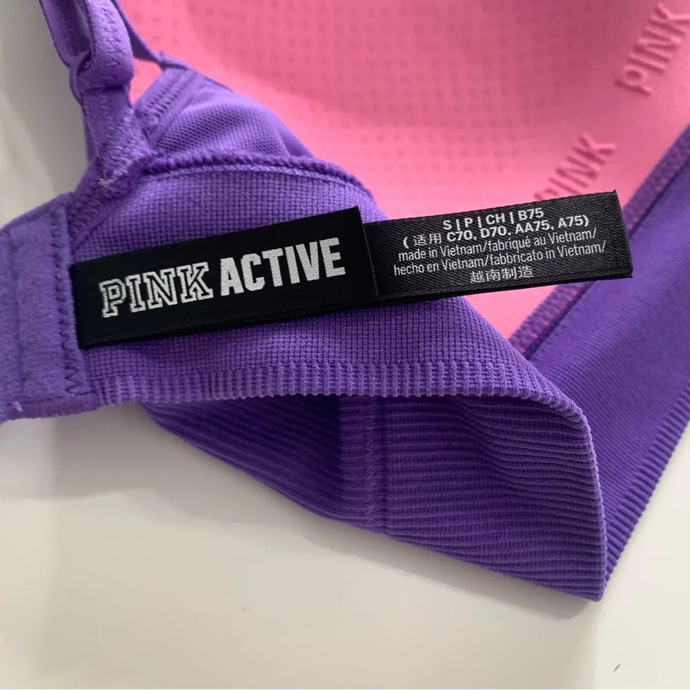 Victoria Secret PINK Seamless Impact Sports Bra Size Small Purple NWOT